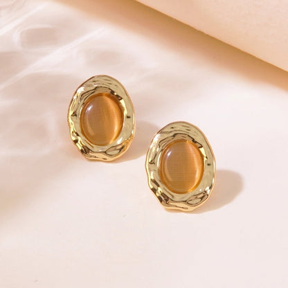 1 Pair Fairy Style Vintage Style Tropical Geometric 304 Stainless Steel Imitation Gold Ear Studs