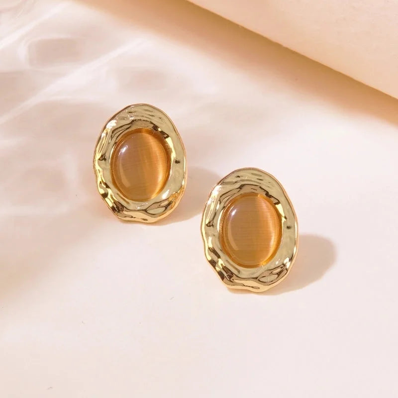 1 Pair Fairy Style Vintage Style Tropical Geometric 304 Stainless Steel Imitation Gold Ear Studs