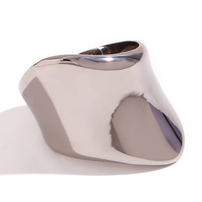Fashion Creative Circle Geometric Stainless Steel 18K Gold Plated Rings