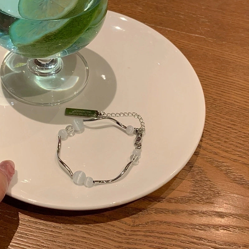 Elegant Lady Heart Shape Flower Bow Knot Titanium Steel Plating Inlay Rhinestones Bracelets