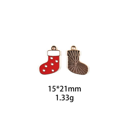 10 PCS/Package Zinc Alloy Christmas Hat Christmas Socks Pendant Jewelry Accessories