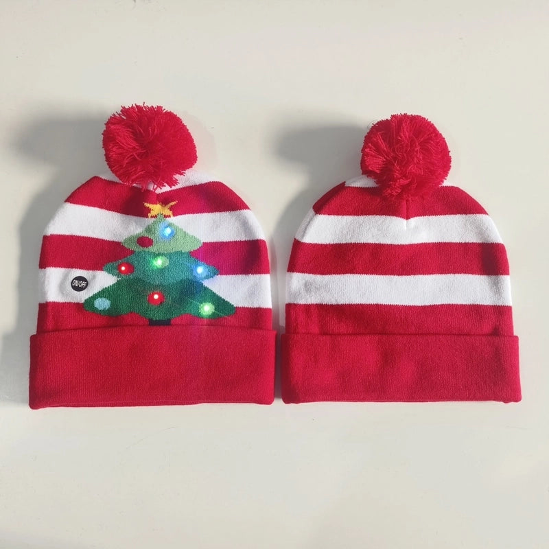 Kid'S IG Style Santa Claus Elk Pom Poms Wool Cap