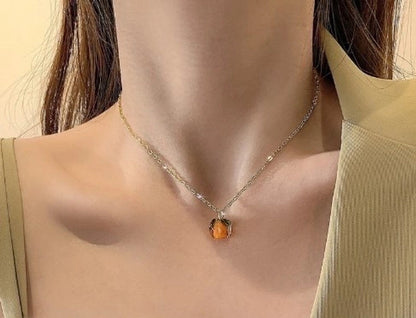 Lady Sweet Heart Shape Flower Fish Tail Imitation Pearl Alloy Inlay Rhinestones Women\'s Necklace