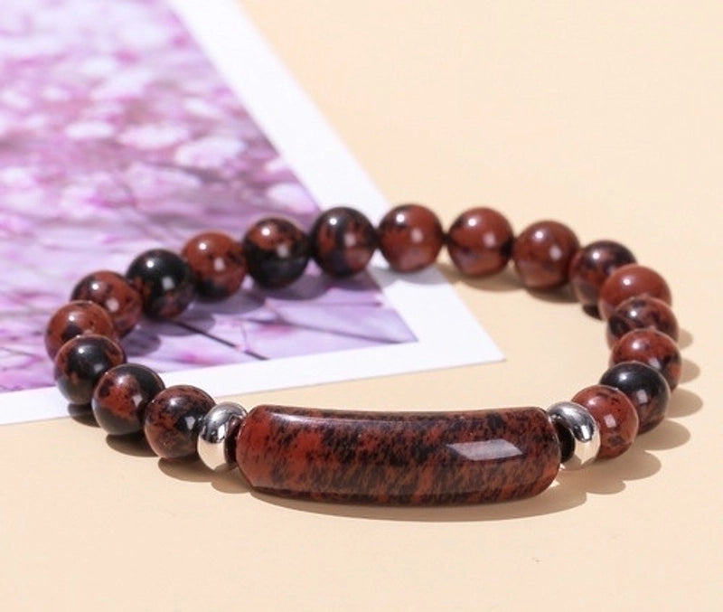 Minimalist Geometric Stainless Steel Natural Stone Polishing Bracelets