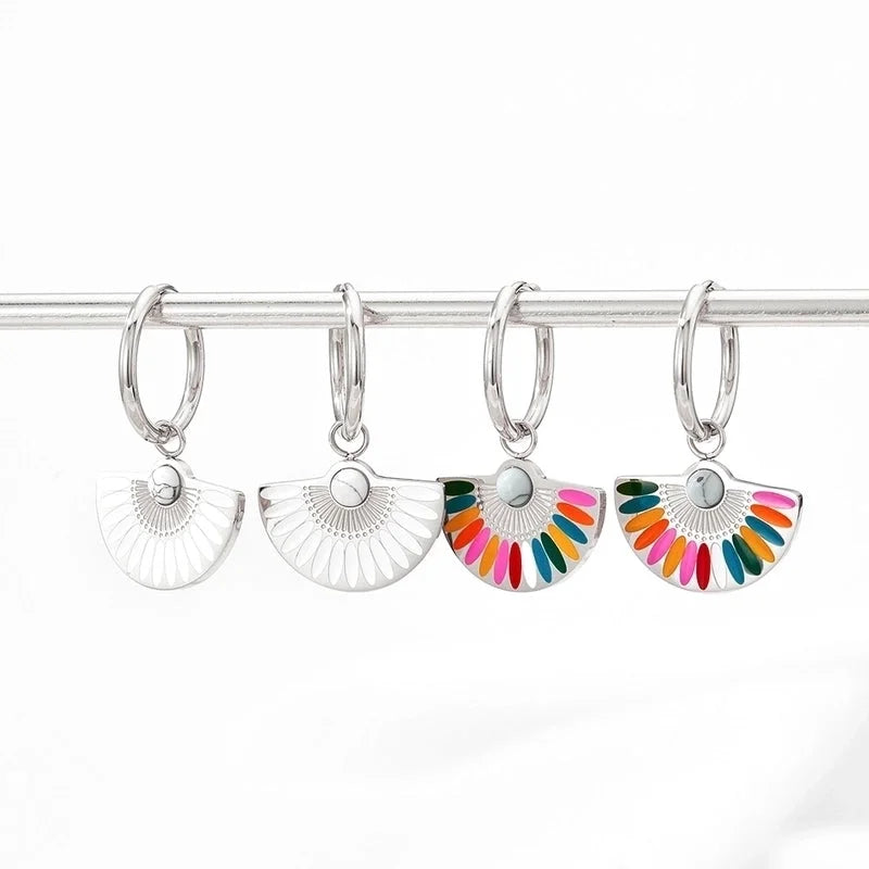 1 Pair Casual Color Block Plating 304 Stainless Steel 16K Gold Plated White Gold Plated Gold Plated Drop Earrings