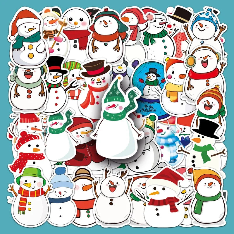 1 Set Snowman Christmas Christmas PVC Self-adhesive Cute Stickers