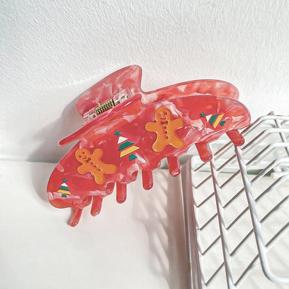 Christmas Cute Women's Christmas Hat Gingerbread Snowman Arylic Hair Claws