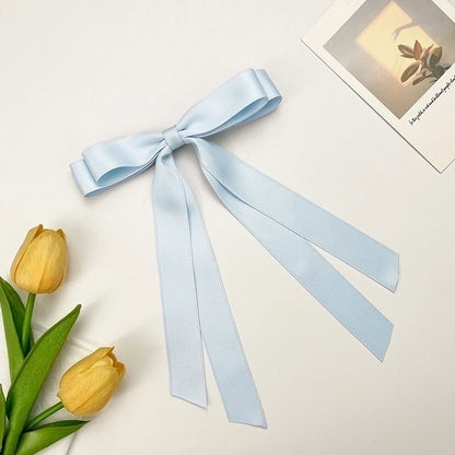 Korean Style Double-layer Bow Ribbon Hairclip Women's Ballet Girl Side Clip Back Head Top Simple Hair Accessories