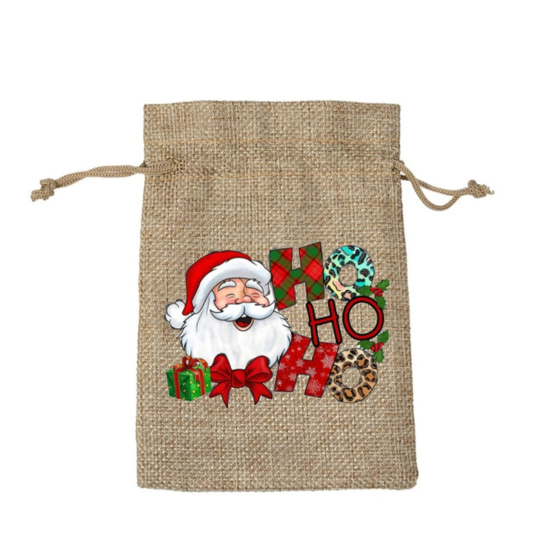 Christmas Nordic Style Cute Modern Style Christmas Tree Snowman Snowflake Imitated Hemp Party Festival Candy Bag