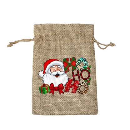 Christmas Nordic Style Cute Modern Style Christmas Tree Snowman Snowflake Imitated Hemp Party Festival Candy Bag