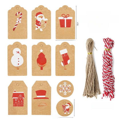 Christmas Fashion Christmas Tree Santa Claus Snowman Kraft Paper Party Hanging Ornaments