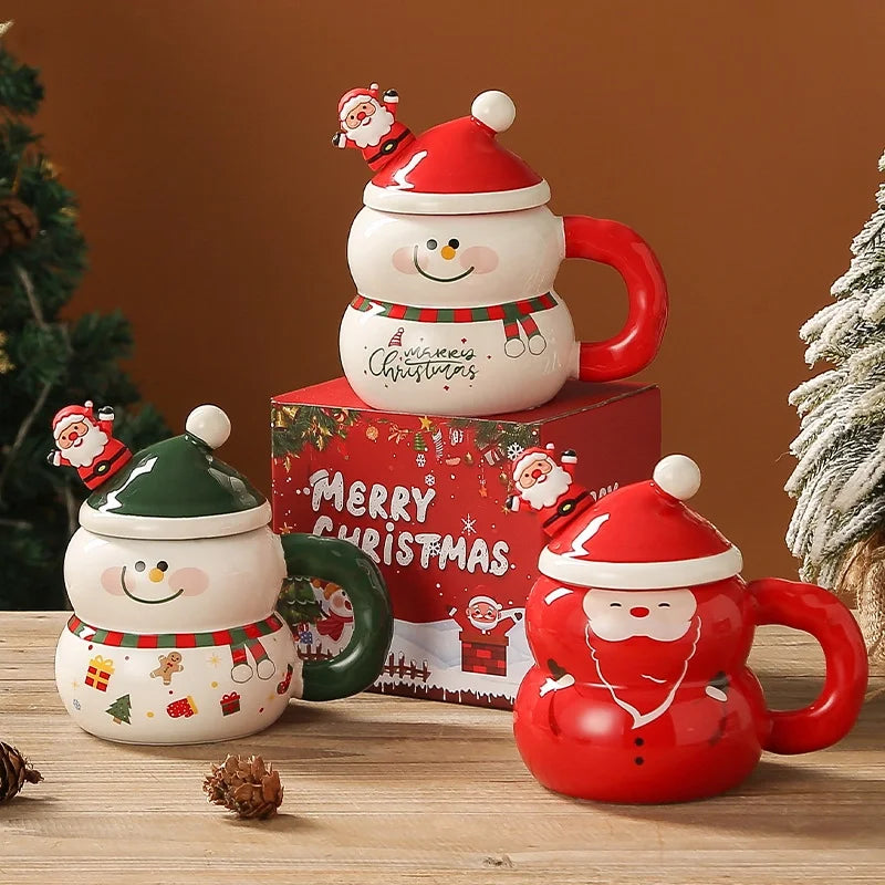 Christmas Cute Christmas Tree Santa Claus Ceramics Water Bottles 1 Piece