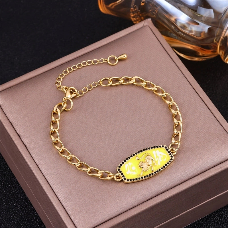 Vintage Style Minimalist Animal Letter Copper Bracelets Cuban Link Chain Curb Chain Cable Chain Box Chain