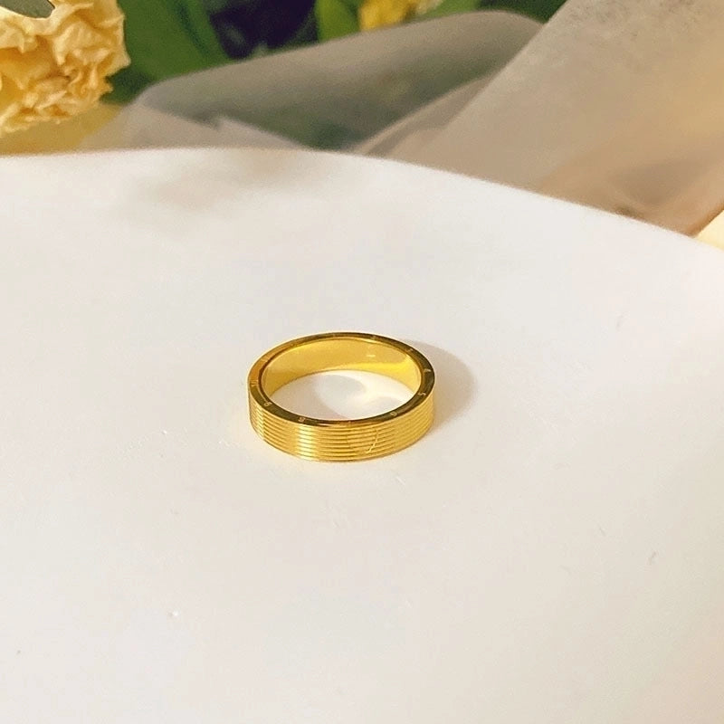 Lady Geometric Titanium Steel Plating Rings