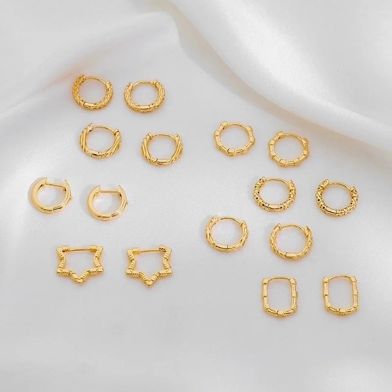 1 Pair Casual Minimalist Irregular Circle Round Irregular Copper Copper 18K Gold Plated Earrings