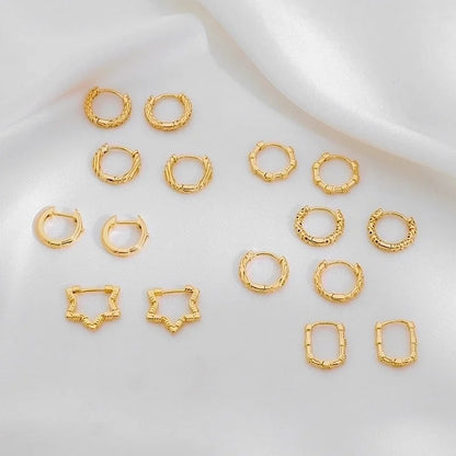 1 Pair Casual Minimalist Irregular Circle Round Irregular Copper Copper 18K Gold Plated Earrings