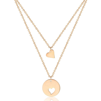 304 Stainless Steel 18K Gold Plated Minimalist Commute Plating Solid Color Layered Necklaces