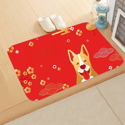 Cute Christmas Tree Snowflake Flannel Fabric Floor Mat