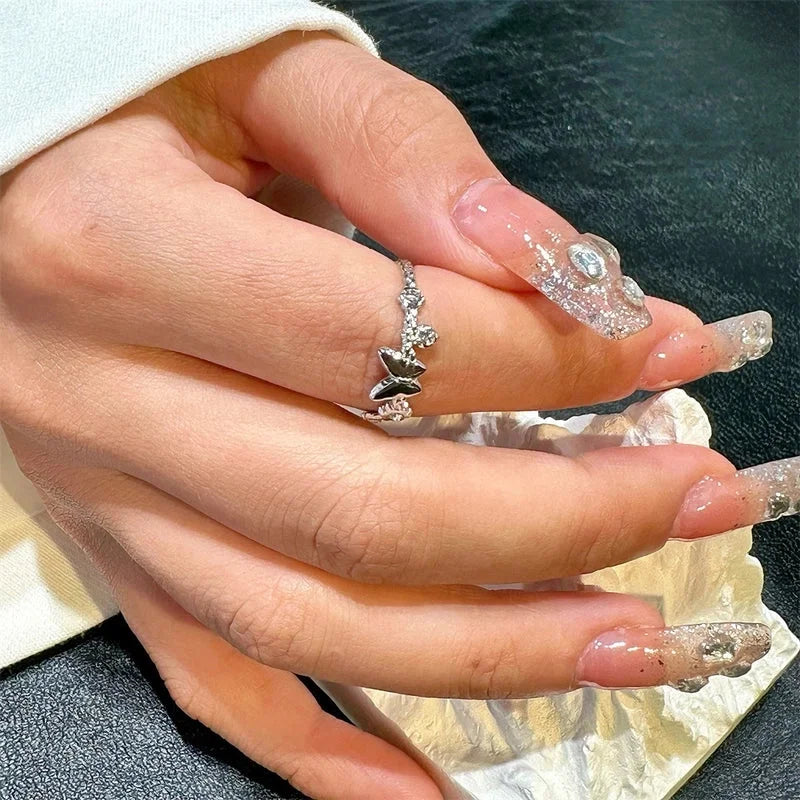 Elegant Vintage Style Geometric Butterfly 304 Stainless Steel Plating Open Rings