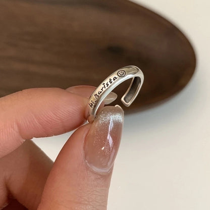 Minimalist Flower Rectangle Brass Plating White Gold Plated Open Rings