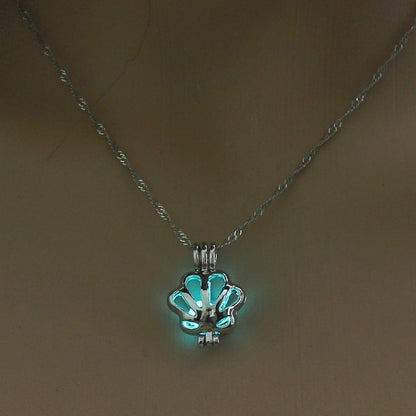 Luminous Hollow Snowflake Pendant Necklace
