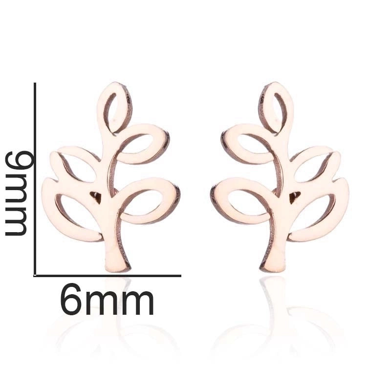 1 Pair Fashion Star Moon Tree Plating Hollow Out 304 Stainless Steel 18K Gold Plated Ear Studs