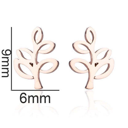 1 Pair Fashion Star Moon Tree Plating Hollow Out 304 Stainless Steel 18K Gold Plated Ear Studs