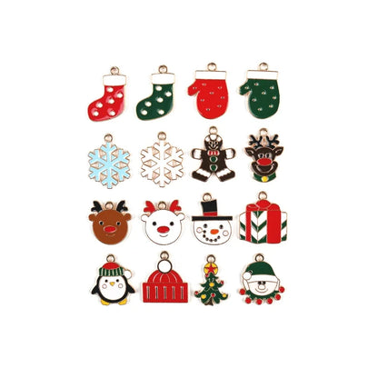 10 PCS/Package Zinc Alloy Christmas Hat Christmas Socks Pendant Jewelry Accessories