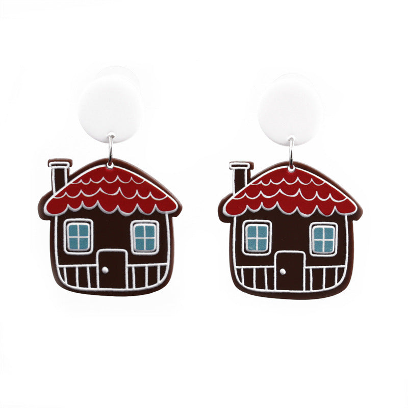 Christmas Earrings Christmas Old Man Bell Snowman Earrings Studs