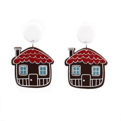Christmas Earrings Christmas Old Man Bell Snowman Earrings Studs