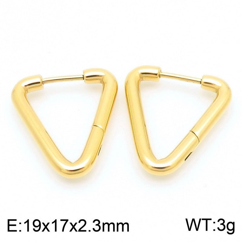1 Pair Basic Minimalist Classic Style Geometric Star Solid Color 304 Stainless Steel 18K Gold Plated Hoop Earrings