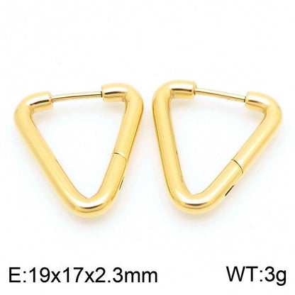 1 Pair Basic Minimalist Classic Style Geometric Star Solid Color 304 Stainless Steel 18K Gold Plated Hoop Earrings
