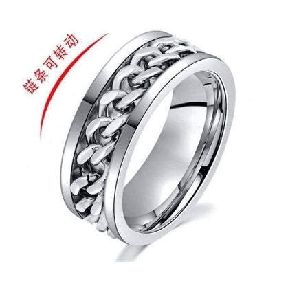 Sources Xingyue Couple Ring Double-layer Rotating Dynamic Decompression Anti-anxiety Pressure Titanium Steel Ring
