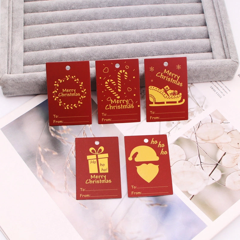 100 PCS/Package Minimalist Classic Style Christmas Color Block Jewelry Packaging Cards