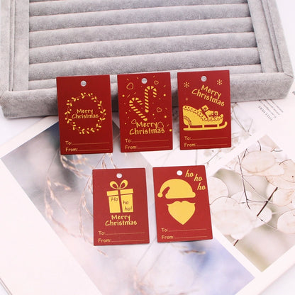100 PCS/Package Minimalist Classic Style Christmas Color Block Jewelry Packaging Cards