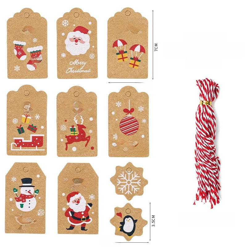 Christmas Fashion Christmas Tree Santa Claus Snowman Kraft Paper Party Hanging Ornaments
