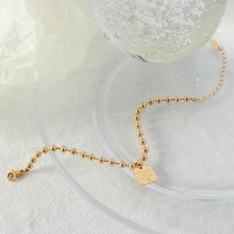 Fashion Geometric 304 Stainless Steel 18K Gold Plated No Inlaid Bracelets In Bulk