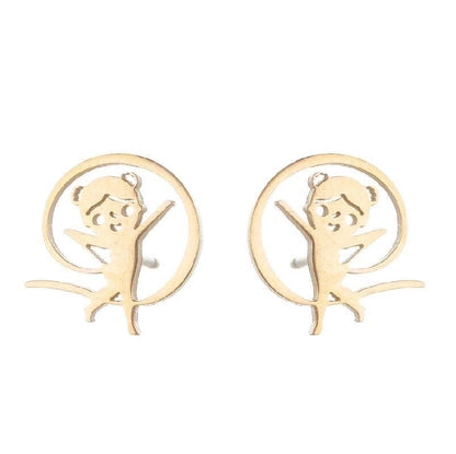 1 Pair Minimalist Solid Color Irregular Plating 304 Stainless Steel 18K Gold Plated Ear Studs