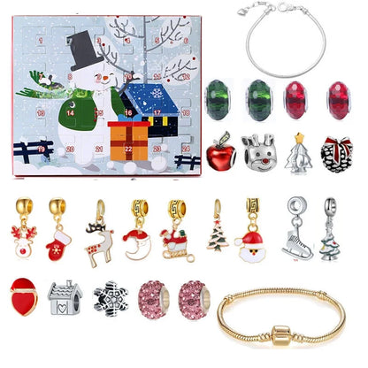 New Christmas Jewelry Countdown Calendar Gift Box Advent Bracelet Set Box
