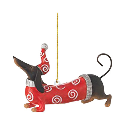 Hot Sale Sausage Dog Acrylic Flat Car Ornaments Christmas Christmas Tree Ornaments Home Decorations