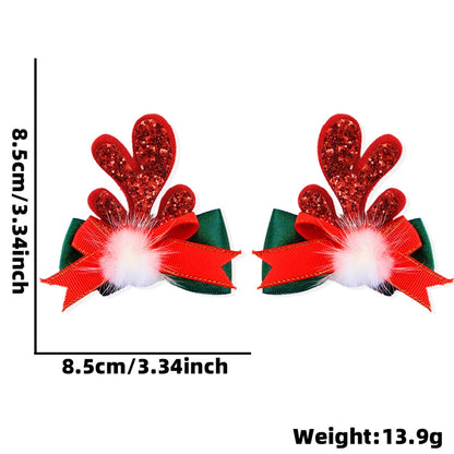 Christmas Cartoon Style Cute Bell Elk Family Gathering Party