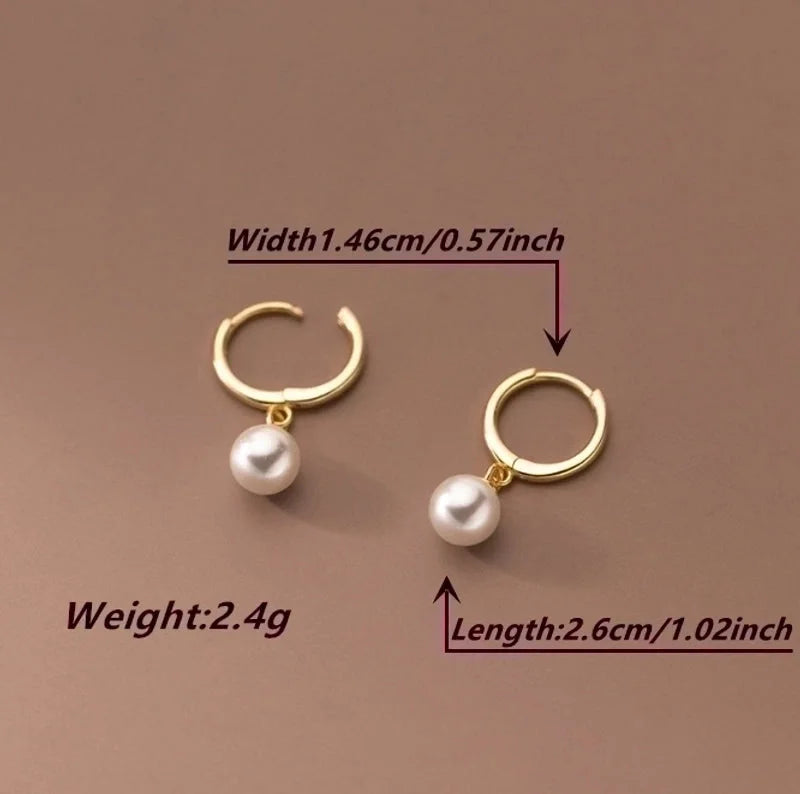 1 Pair Lady Classic Style Round Plating 304 Stainless Steel 18K Gold Plated Drop Earrings