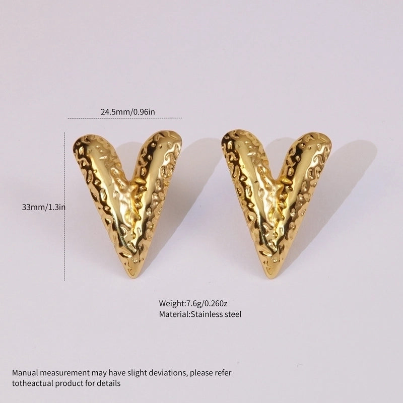 1 Pair Minimalist Triangle Plating 304 Stainless Steel Imitation Gold Stainless Steel Earrings