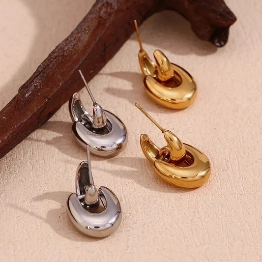 1 Pair Basic Minimalist Classic Style Solid Color Plating 304 Stainless Steel 18K Gold Plated Drop Earrings