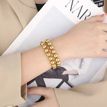 Casual Minimalist Geometric Stainless Steel 18K Gold Plated Bracelets In Bulk