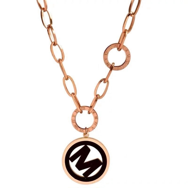 Sweet Minimalist Devil's Eye Titanium Steel Plating Pendant Necklace