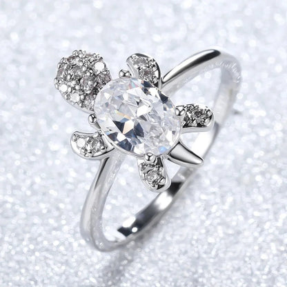 Minimalist Animal Copper Plating Inlay Artificial Gemstones Rings