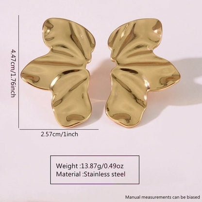 1 Pair Elegant French Style Sweet Geometric Flower 304 Stainless Steel Imitation Gold Ear Studs