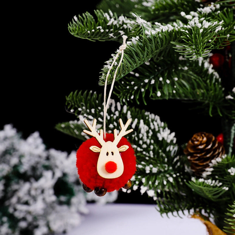 Christmas Festival Decorations Felt Deer Pendant Creative Elk Lamb Velvet Ball Christmas Tree Hanging Gift