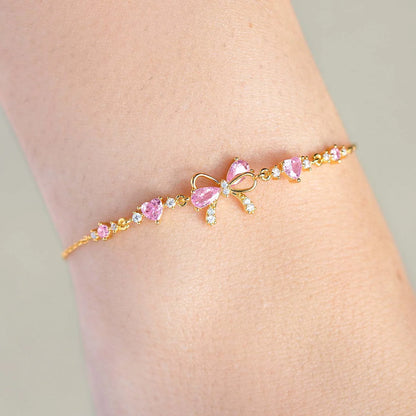 Cute Bowknot Heart Diamond Inlay Bracelets